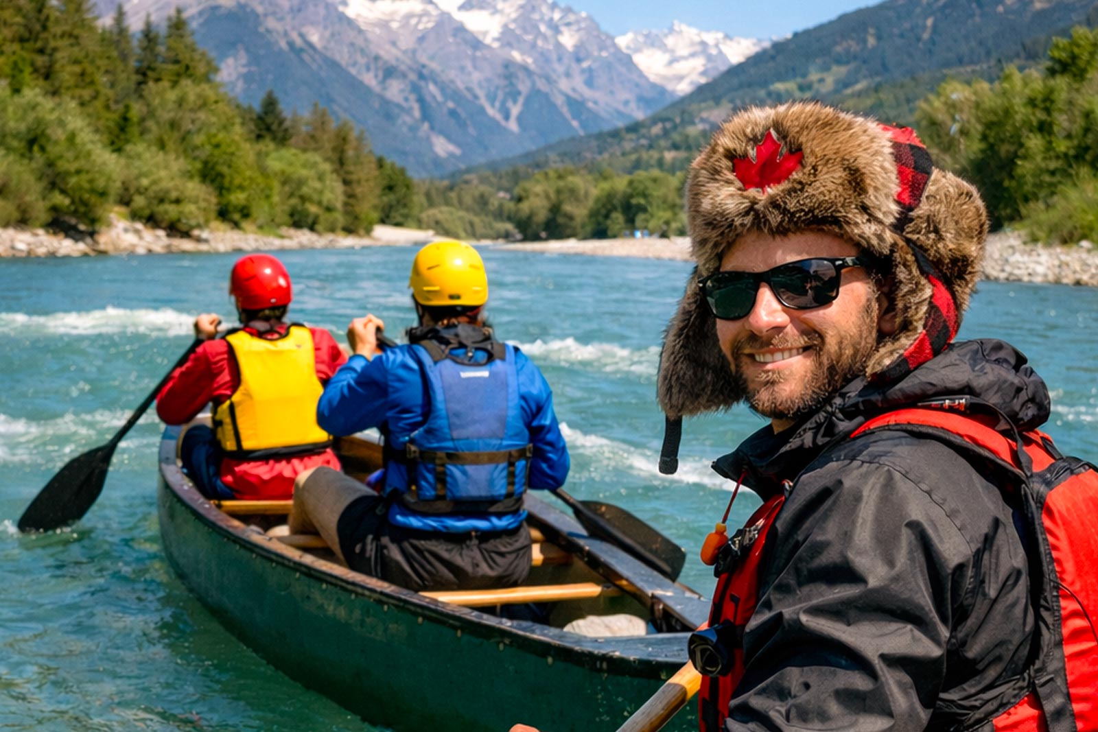Canoe canadien avec soirée trappeur sur la Durance 